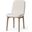 David Diamond Tuffed Cream Fabric Wrap Brown Wood Base Dining Chair
