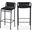 Dax Vegan Leather Counter Stool In Black