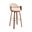 Daxton 26 Inch Cream Faux Leather and Walnut Wood Bar Stool