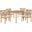 Del Mar Teak Brown and Beige 5-Piece Dining Set