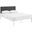 Della King Fabric Bed In White/Gray
