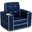 Delta Children Chelsea Kids Upholstered Chair With Cup Holder In Blue