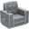 Delta Children Chelsea Kids Upholstered Chair With Cup Holder In Light Grey and White
