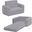 Cozee Flip Out 2 In 1 Convertible Chair To Lounger For Kids In Grey Sherpa
