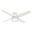 Dempsey 52 Inch Low Profile Ceiling Fan with LED Light Kit and Handheld Remote In Fresh White and Blonde Oak