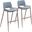 Desi Barstool Set of 2 In Azure Gray and Walnut