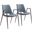 Desi Dining Chair Set of 2 In Azure Gray and Walnut