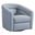 Desi Contemporary Swivel Accent Chair In Dove Gray Genuine Leather