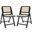 Desiree Cane Folding Dining Chair In Black And Natural