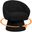 Destiny Boucle Swivel Accent Chair with Lumbar Pillow In Black