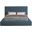 Devin Linen Textured Fabric King Bed In Navy
