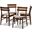 Devlin Mid-Century Modern Transitional Light Beige Fabric Upholstered and Walnut Brown Finished Wood 4-Piece Dining Chair Set