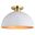 Devon 13 Inch Semi Flush In Glossy White and Satin Brass
