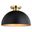 Devon 13 Inch Semi Flush In Matte Black and Satin Brass