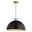 Devon 16 Inch Pendant In Matte Black and Satin Brass