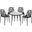 Devon 5 Piece Outdoor Patio Dining Set with Side Chair In Black