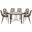 Devon 7 Piece Outdoor Patio Dining Set with Side Chair In Brown