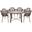 Devon 7 Piece Outdoor Patio Dining Set with Arm Chair In Brown