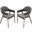 Diamond Sofa Adele Grey PU Dining Chairs Set of 2
