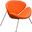 Diamond Sofa Roxy Orange Leatherette Accent Chairs Set of 2