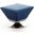 Diamond Swivel Ottoman in Blue and Polished Chrome