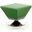 Diamond Swivel Ottoman in Green and Polished Chrome