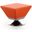 Diamond Swivel Ottoman in Orange and Polished Chrome