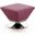 Diamond Swivel Ottoman in Purple and Polished Chrome