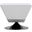 Diamond Swivel Ottoman in White and Polished Chrome