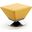 Diamond Swivel Ottoman in Yellow and Polished Chrome