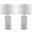 Diamonds Grey and Off-White 27 Inch Table Lamp Set of 2