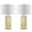 Diamonds Yellow and Off-White 27 Inch Table Lamp Set of 2