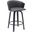 Diana 26 Inch Swivel Black Wood Counter Stool In Gray Faux Leather