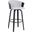 Diana 26 Inch Swivel Black Wood Counter Stool In Light Gray Fabric