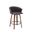 Diana 26 Inch Swivel Walnut Wood Counter Stool In Black Faux Leather