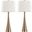 Diana 29.5 Inch Metal Table Lamp Set of 2 In White and Bronze