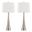 Diana 29 Inch Metal Table Lamp Set of 2 In Brushed White