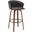 Diana 30 Inch Swivel Walnut Wood Bar Stool In Black Faux Leather