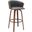 Diana 30 Inch Swivel Walnut Wood Bar Stool In Gray Faux Leather