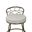 Diana X-Back Vanity Stool with Casters In Gold and White