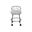 Diana X-Back Vanity Stool with Casters In White and Chrome