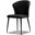 Din. Chair Ariel Black Leather/Black Powder Coated Legs 2/Box