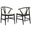 Dinah Wood Wishbone Dining Side Chair Set of 2 In Black