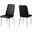 Dining Chair Set Of 2 In Black Leather Look Chrome