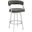 Dione 26 Inch Counter Height Swivel Bar Stool In Gray Faux Leather and Brushed Stainless Steel