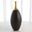 Dipped Golden Crackle And Black Slender Large Vase In Black
