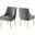 Discern Gray Pleated Back Upholstered Performance Velvet Dining Chair Set of 2
