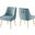 Discern Light Blue Pleated Back Upholstered Performance Velvet Dining Chair Set of 2 EEI-4149-LBU