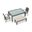 District 5 Piece 6-Seat Bench Dining Set In Canvas Flax and Slate