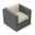District Club Chair In Canvas Flax and Slate
